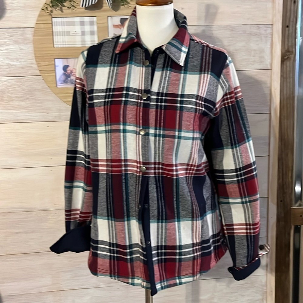 Orvis Plaid Snap Flannel Top Jacket M